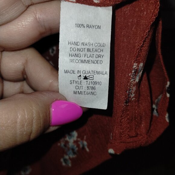 Ces Femme Floral Rust Top - Picture 2 of 3